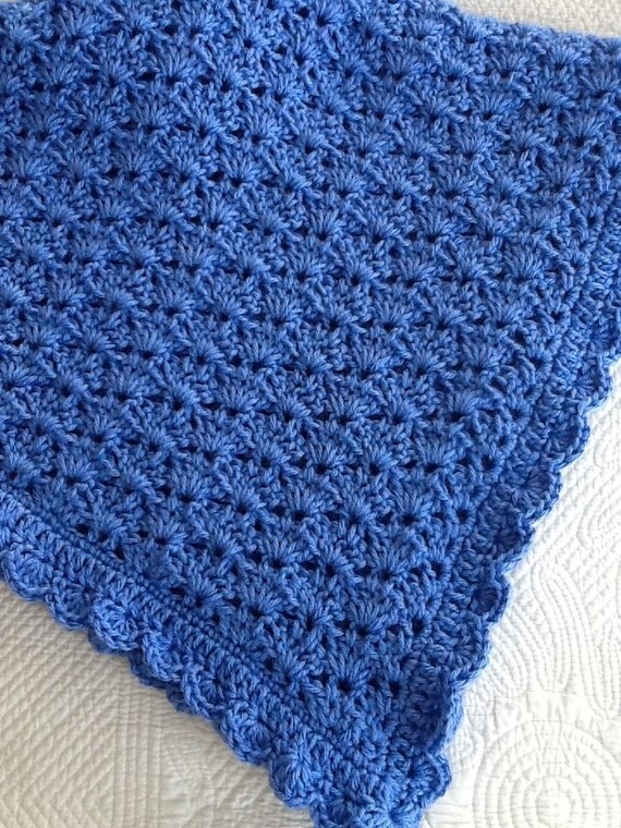 Soft and Cozy Baby Afghan in "Blue", Blue Crochet Baby Afghan, Crochet Baby Blanket, Valentine Gift for Baby