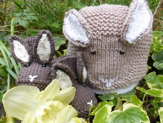 BABY KNITTING PATTERNS in pdf Baby Bunny Hat and by SleakeKnits