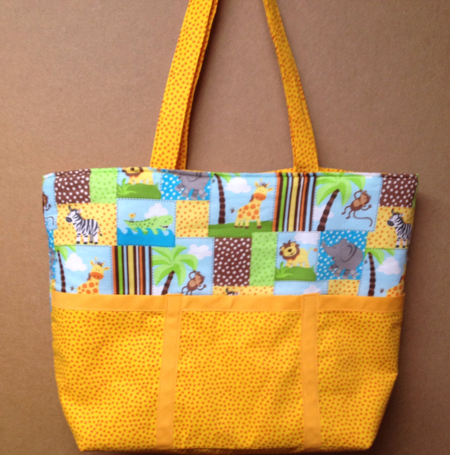 Diaper Bag / Baby Animals Diaper Bag / Monkeys by MayFlowerDesign