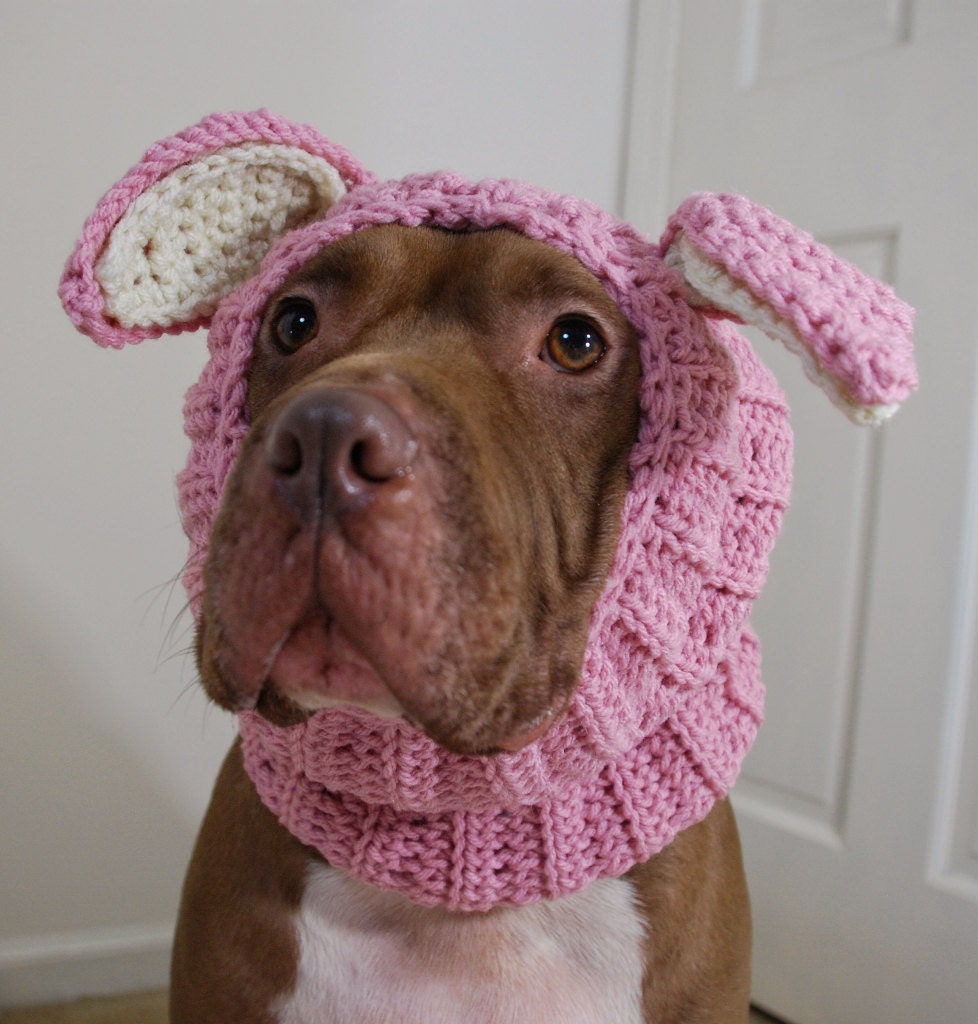 Dog Snood Crochet Pink Rabbit MADE TO ORDER