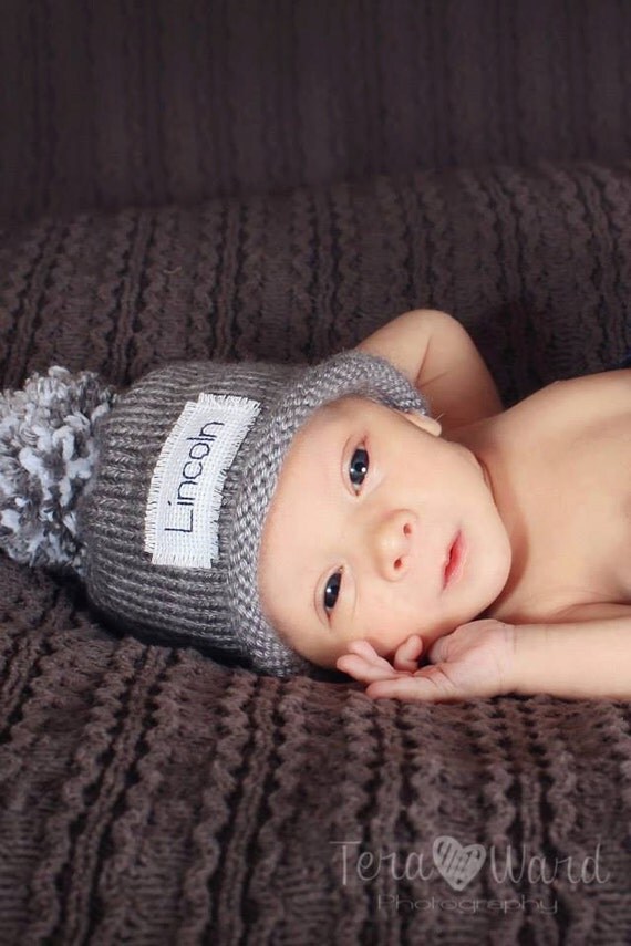 Monogram baby boy winter hat Baby Boy hat Personalized hat