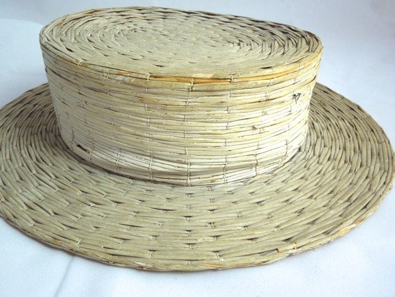 Early 1900s Straw Boater Hat French Boater by CityGirlAntiques