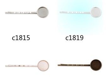 50pcs 55x14MM Bobby Pin With bezel,fit 14mm round cabochons,bobby pin
