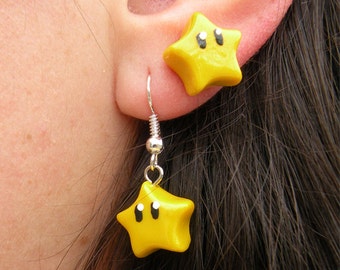 Super Mario Star Power Earrings