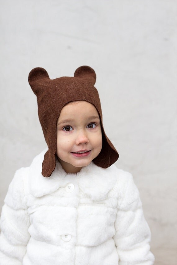 Items similar to Felt bear hat wool hat felted hat kids fashion