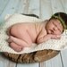 newborn photography prop-luxury fuzzy sage green moss halo headband with pearl for baby shower gift, wedding or party
