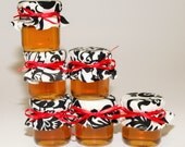 1 mini 2 oz. mason jar with black and white fabric and red bow! Il_170x135