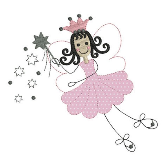 motif de broderie machine princesse fée