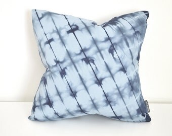 Navy Shibori Pillow Cover 16x16 inches - Marine
