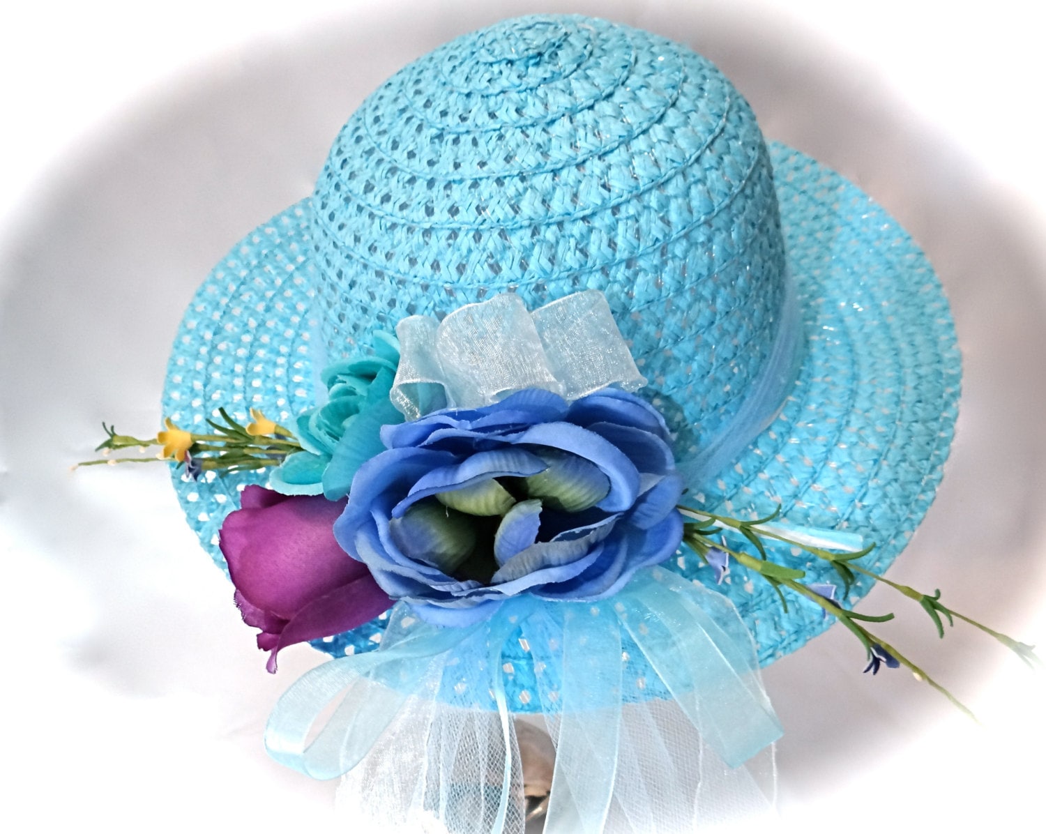 Little Girl's Tea Party Hat Flower Girl Hats by Marcellefinery