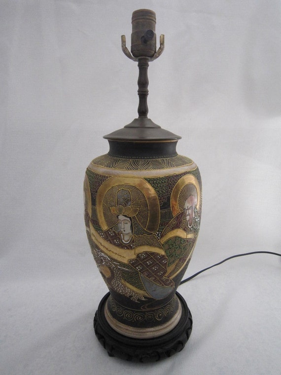 Vintage Satsuma Japanese Lamp by FloridaFound on Etsy
