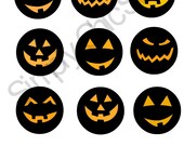 INSTANT DOWNLOAD- Halloween Party Printable- Orange and Black Pumpkin face Printables,Die Cuts, tags, Invitations, Cards, Digital Frames Il_170x135