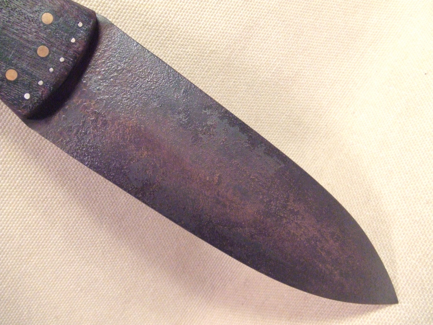 Hudson Bay Beaver tail dagger knife Steel and brass studs