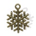 Snowflake Charms Bronze Antique 19x17mm 10pcs - Ships IMMEDIATELY from California - BC102