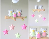 READY TO SHIP - Baby mobile - Owl mobile - Baby crib mobile - Baby mobile owl