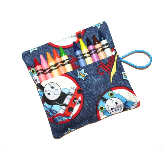 Crayon Rolls, Thomas Train Crayon Roll holds up to 10 Crayons, PARTY FAVORS Crayon Rolls Il_570xn