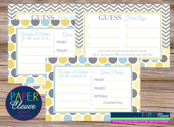 Twins Baby Shower Decorations Aqua Blue Lime By Papercleverparty