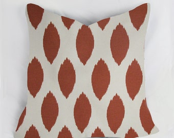 Arizona Rust Ikat - Decorative Pillow Cushion Cover - Accent Pillow - Throw Pillow - Natural, rust