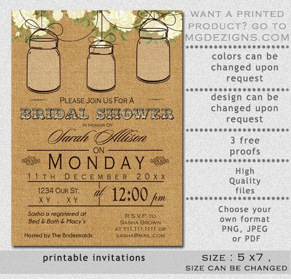 Printable Bridal Shower Invitation Template Rustic Bridal Free Printable Rustic Bridal Shower Invitation Templates