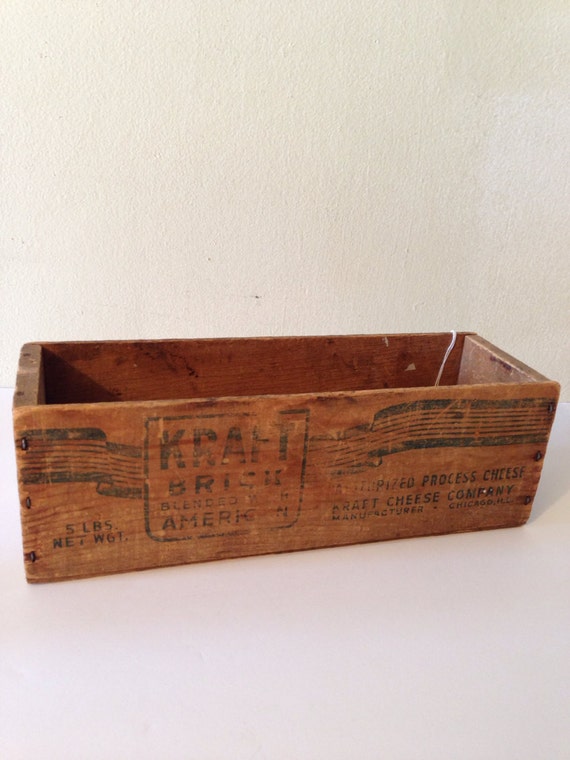 Kraft cheese box wood kraft box cheese brick by theemae74 on Etsy