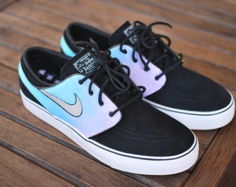 Pastel Color Tie Dye Nike Zoom Stefan Janoski Sneakers - Custom Hand Painted Shoes - Nike SB - Painted Color Ombre Gradient, Men and Women