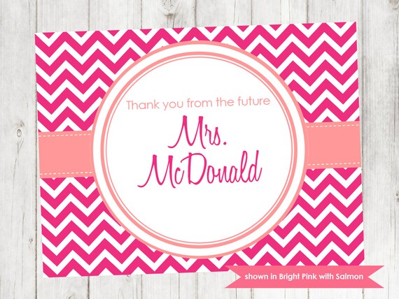 Chevron Lingerie Shower Thank You - Printable Thank You Note - Colors and Text Customizable Il_570xn