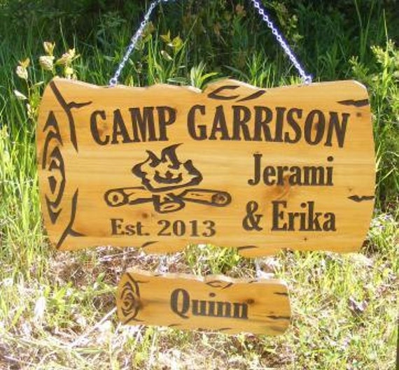 Items similar to 22 x 12 Cedar Carved Wood Sign log shaped with add on