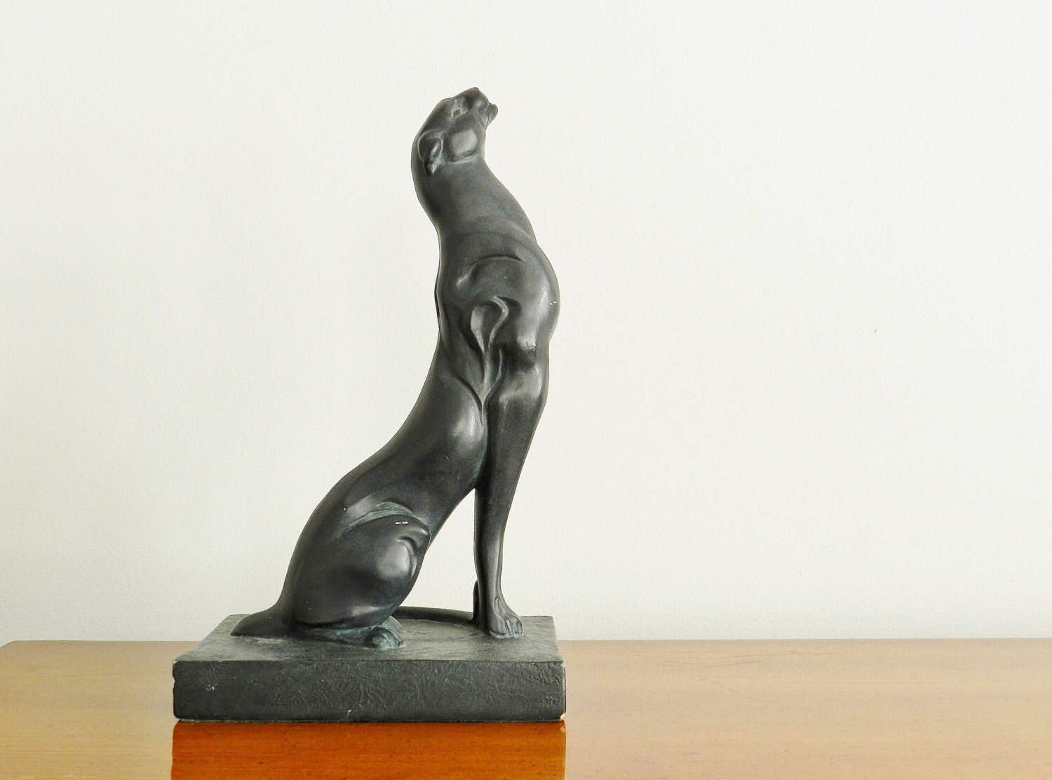 antique black panther statue