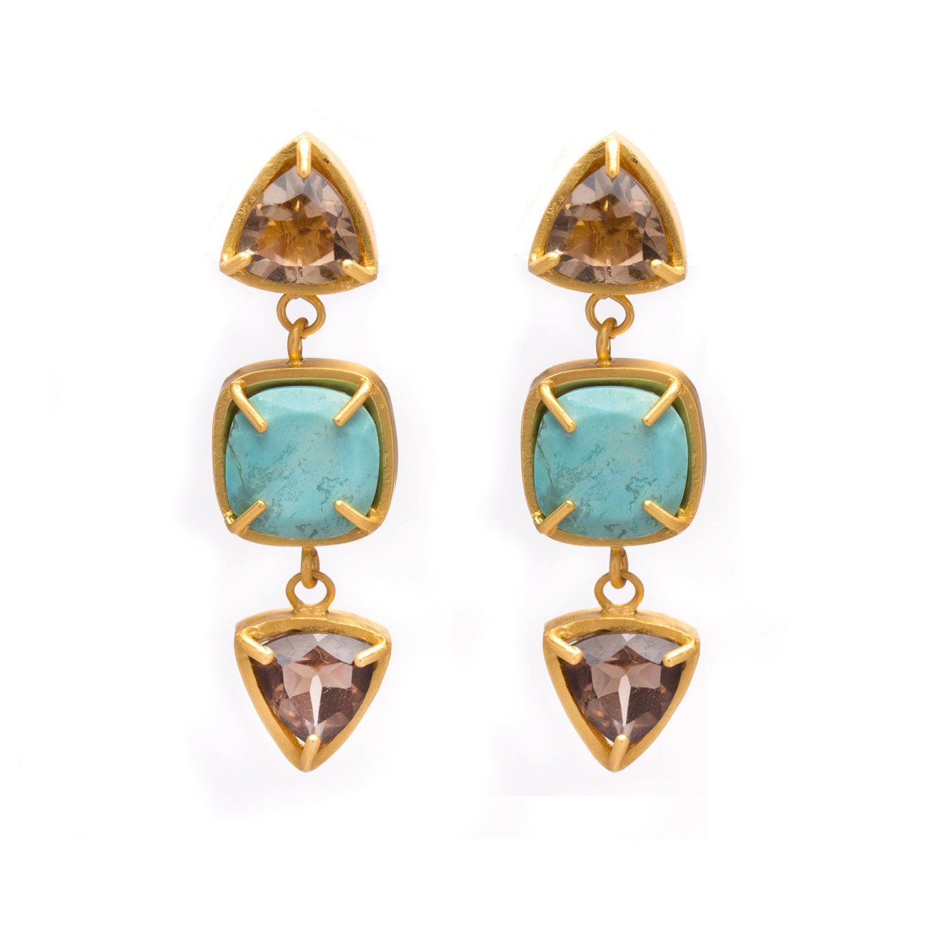 Gemstone Drop Dangle Earrings Multi Gemstone Earrings Gold
