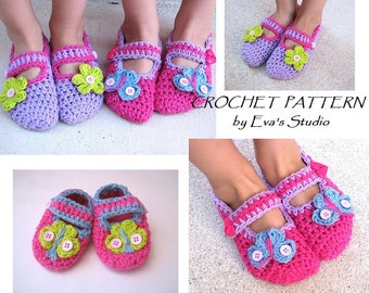 Childrens Slippers, Mary Jane Slippers, Crochet Pattern PDF,Easy, Great for Beginners, Shoes Crochet Pattern Slippers,Pattern No. 3