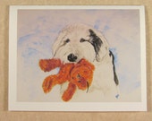 Old English Sheepdog Beary Happy Birthday Card with Envelope