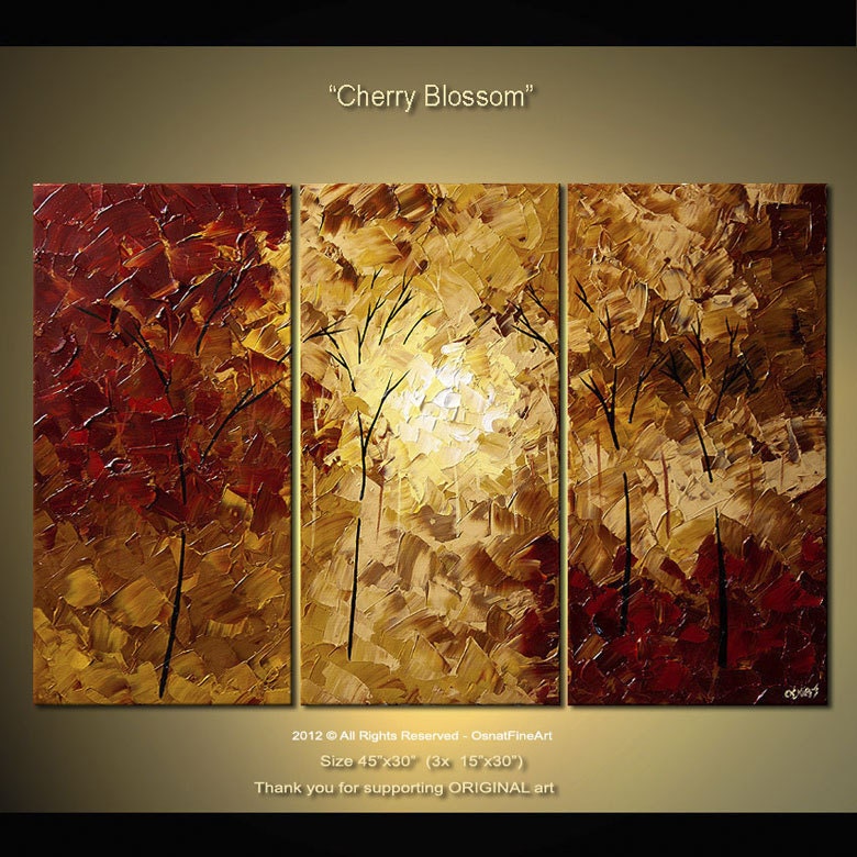 Modern Art Poster on Photographic Paper Cherry Blossom