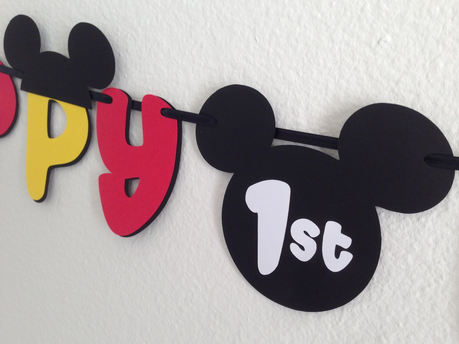 Mickey Mouse Birthday Banner with Mickey's Hands by LoopyHeads