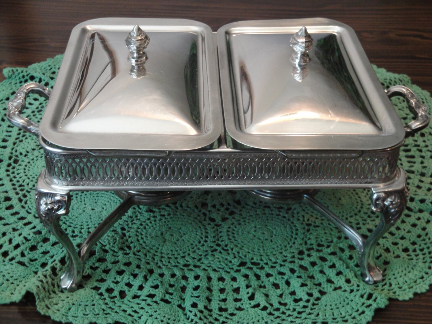 Vintage Silver Plated Chafing Warmer Dish