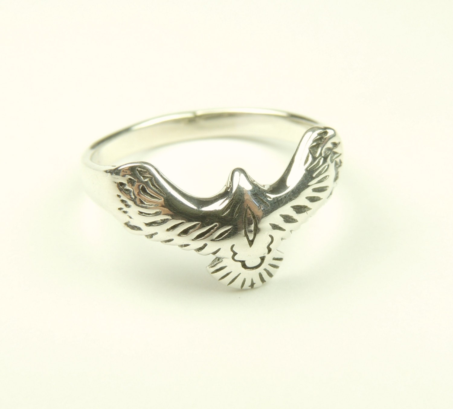 Sterling Silver Flying Eagle Ring Jewelry Silver by Kissingravens