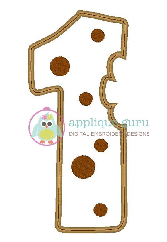 Cookie Number 1 Applique Machine Embroidery Design