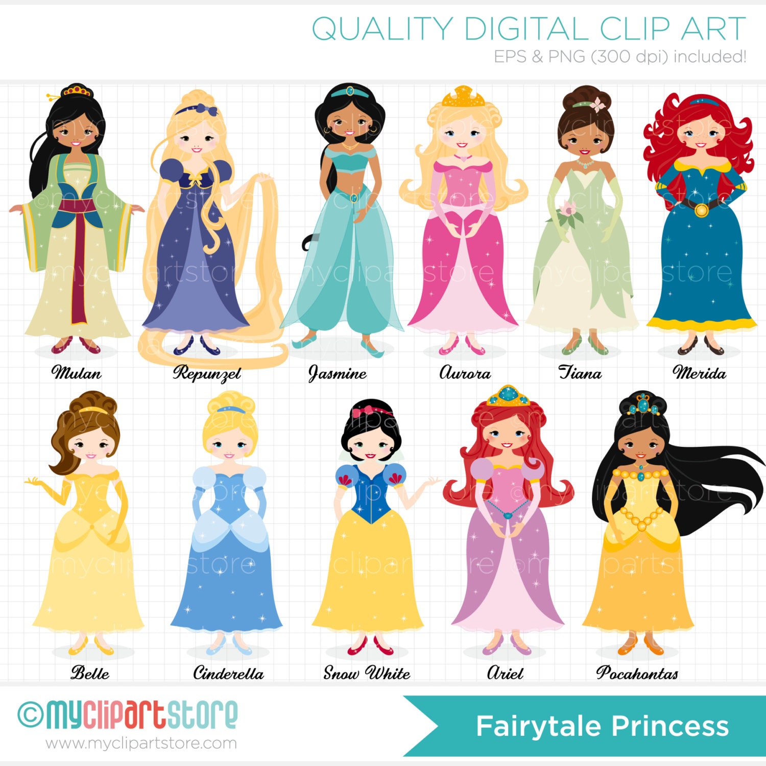 Download Clipart Princess Clipart Cinderella Snow White Digital