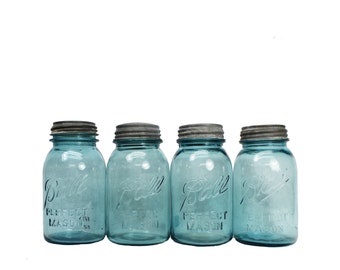 Vintage Ball Jar -- Rustic Canning Jar with Zinc Lid