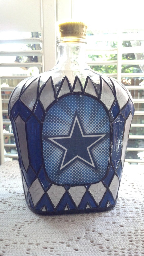 Dallas Cowboys Football Crown Royal Hand Painted upcycled