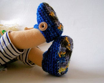 Starry Night Crochet Mary Janes for Waldorf Dolls
