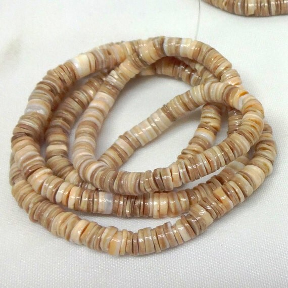 5mm Heishi Shell Beads 3 Strands Southwestern Jewelry Light