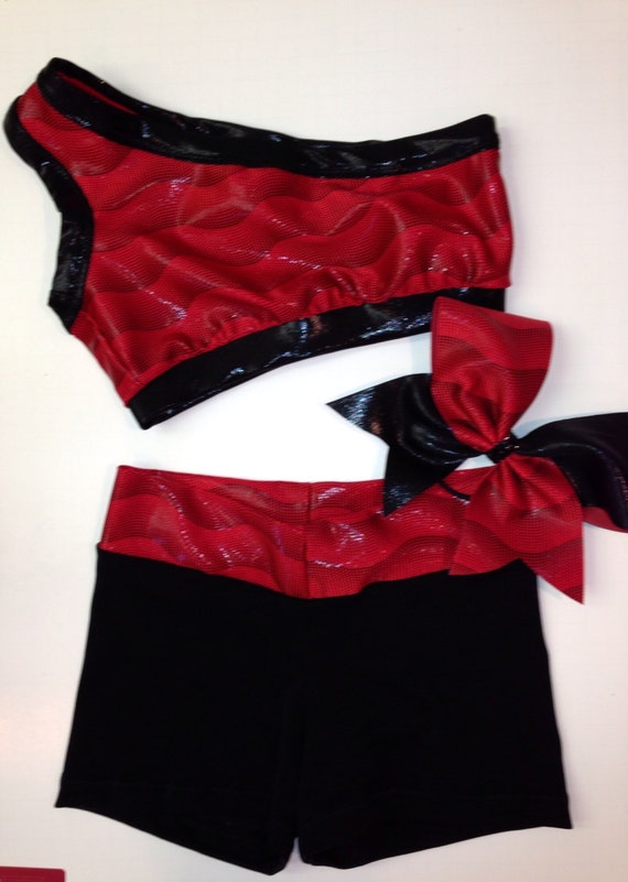 Items similar to Cute red and black cheer practice wear on Etsy