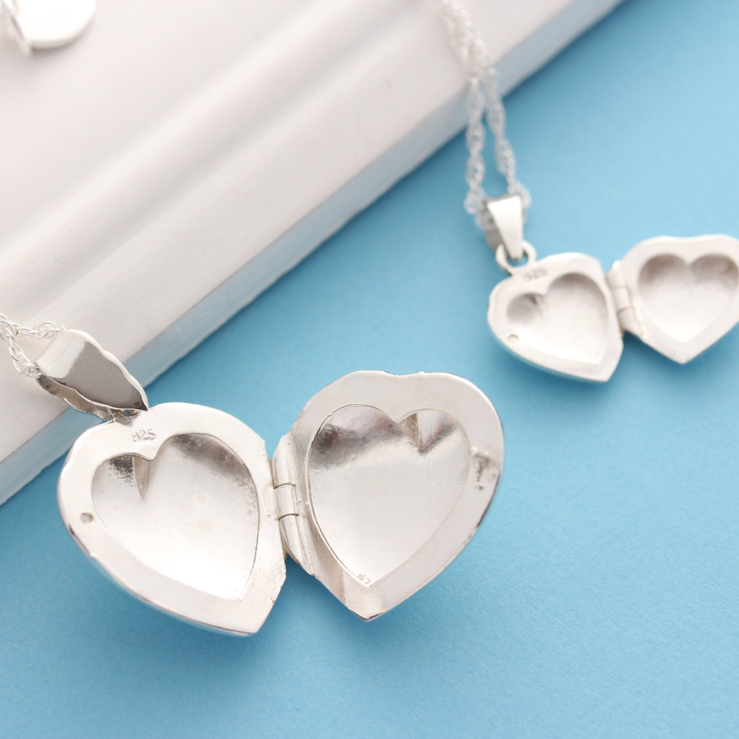Mother daughter locket Necklace Set Small and Large lockets.
