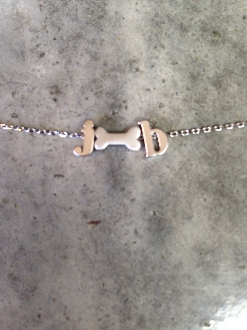 Initial pet necklace initial necklace personalized jewelry