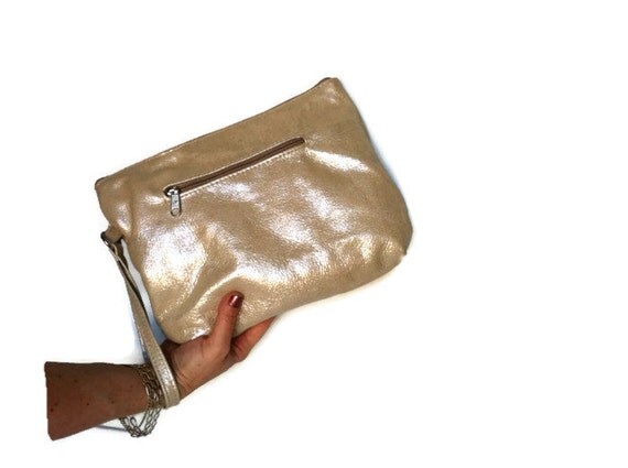 gold wristlet purse