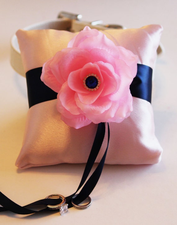 Navy Blue Pink Ring Pillow Ring Pillow attach to the High