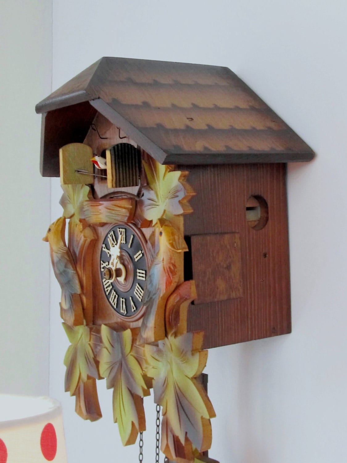 Vintage Cuckoo Clock Hand Carved Wooden Cuckoo Wall Clock