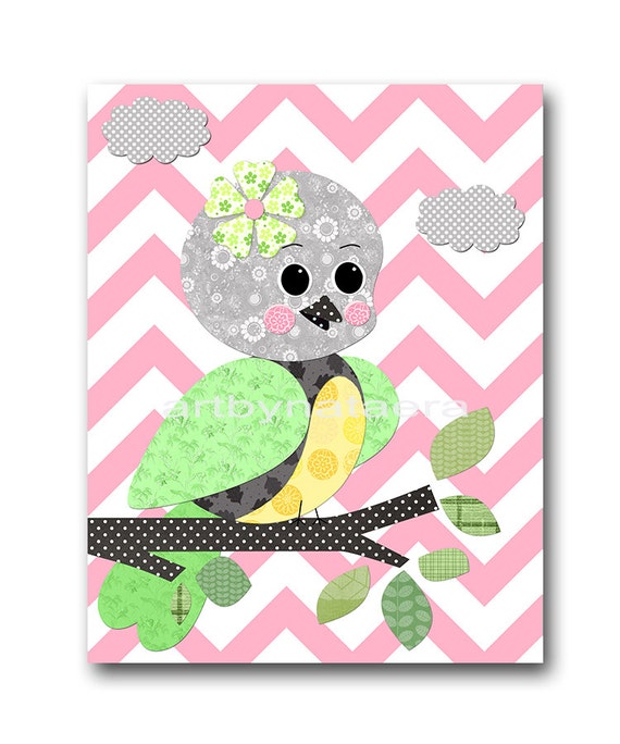 Kids Wall Art Bird Nursery Bird Decor Baby Nursery Decor Baby