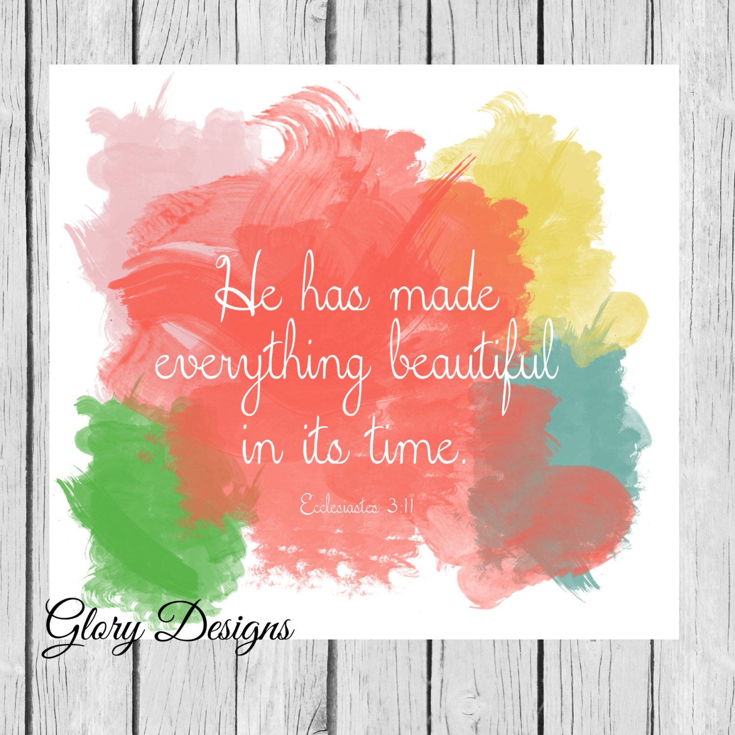 Bible Verse Scripture printable Watercolor by glorydesigns