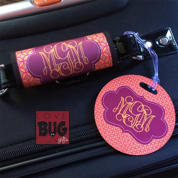 Items similar to Travel SET Luggage tag and luggage handle wrap